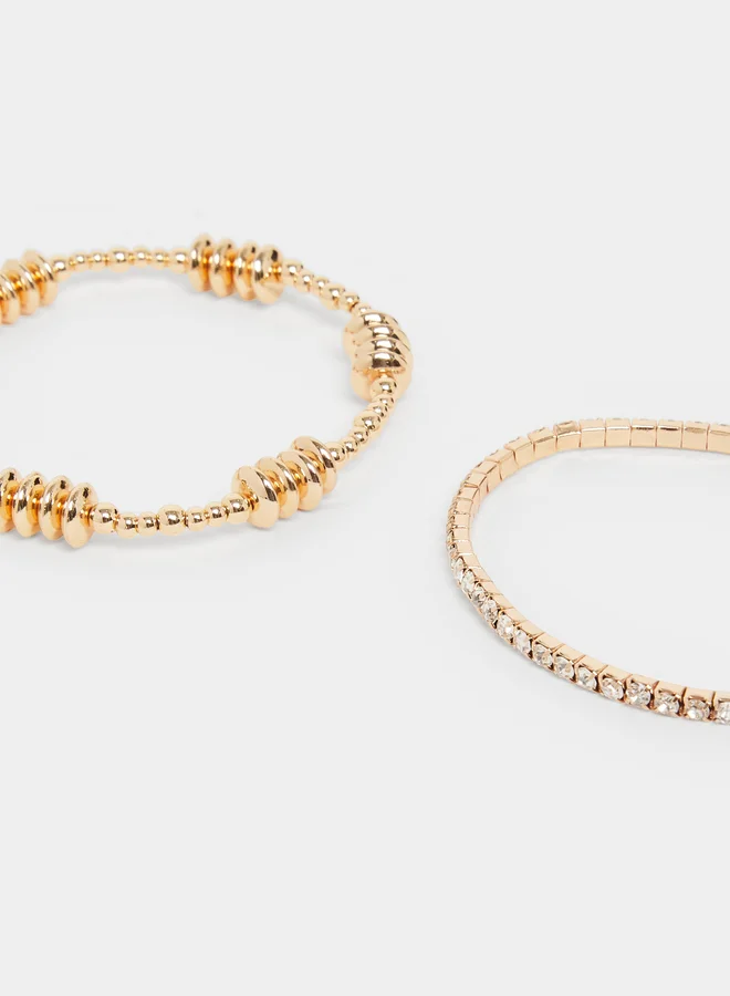 Styli Set of 4 - Gold Beaded Bracelet